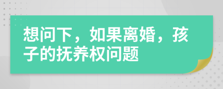 想问下，如果离婚，孩子的抚养权问题