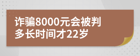 诈骗8000元会被判多长时间才22岁