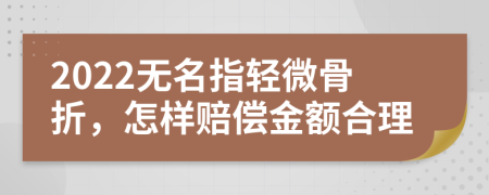 2022无名指轻微骨折，怎样赔偿金额合理