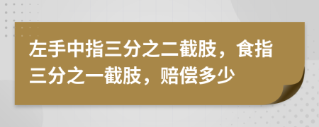 左手中指三分之二截肢，食指三分之一截肢，赔偿多少