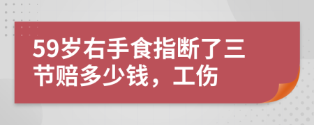 59岁右手食指断了三节赔多少钱，工伤