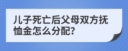 儿子死亡后父母双方抚恤金怎么分配？