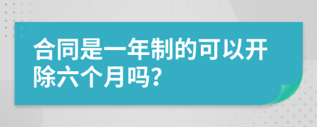 合同是一年制的可以开除六个月吗？