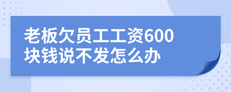 老板欠员工工资600块钱说不发怎么办