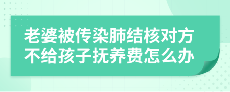 老婆被传染肺结核对方不给孩子抚养费怎么办