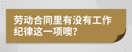 劳动合同里有没有工作纪律这一项噢？