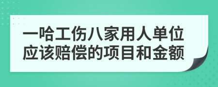 一哈工伤八家用人单位应该赔偿的项目和金额