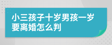 小三孩子十岁男孩一岁要离婚怎么判