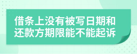借条上没有被写日期和还款方期限能不能起诉