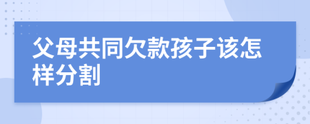 父母共同欠款孩子该怎样分割