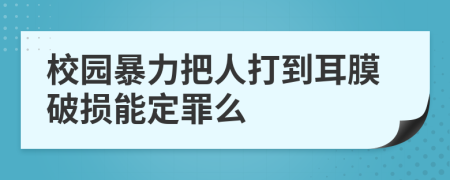 校园暴力把人打到耳膜破损能定罪么