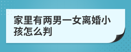 家里有两男一女离婚小孩怎么判