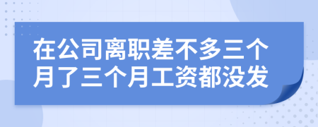 在公司离职差不多三个月了三个月工资都没发