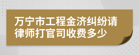 万宁市工程金济纠纷请律师打官司收费多少