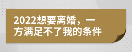 2022想要离婚，一方满足不了我的条件