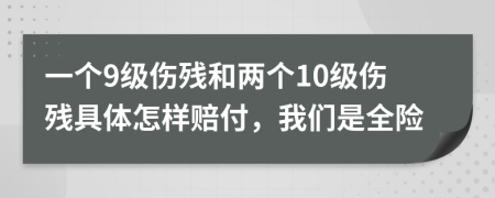 一个9级伤残和两个10级伤残具体怎样赔付，我们是全险