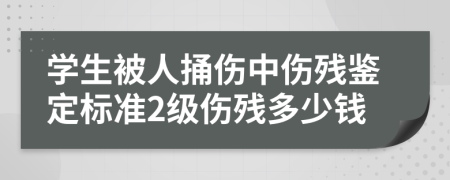 学生被人捅伤中伤残鉴定标准2级伤残多少钱