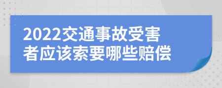 2022交通事故受害者应该索要哪些赔偿