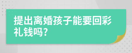 提出离婚孩子能要回彩礼钱吗?