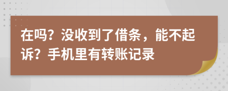 在吗？没收到了借条，能不起诉？手机里有转账记录