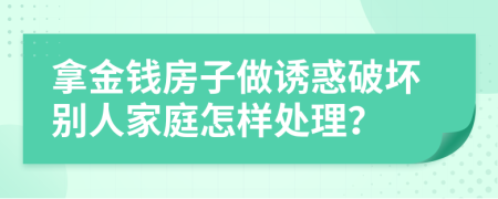 拿金钱房子做诱惑破坏别人家庭怎样处理？