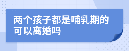 两个孩子都是哺乳期的可以离婚吗