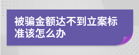 被骗金额达不到立案标准该怎么办