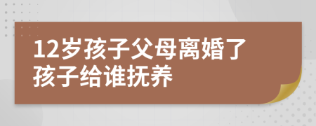 12岁孩子父母离婚了孩子给谁抚养