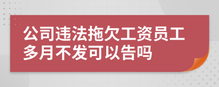 公司违法拖欠工资员工多月不发可以告吗