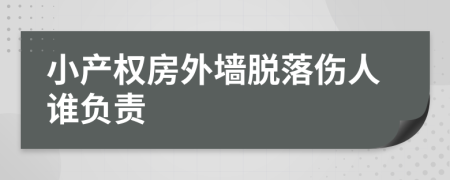 小产权房外墙脱落伤人谁负责