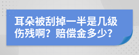 耳朵被刮掉一半是几级伤残啊？赔偿金多少？