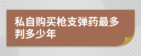 私自购买枪支弹药最多判多少年