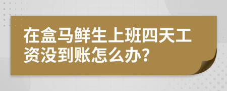 在盒马鲜生上班四天工资没到账怎么办？