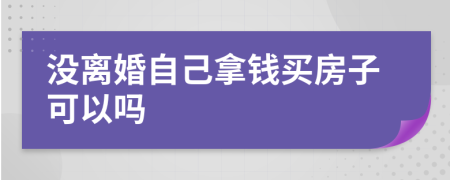 没离婚自己拿钱买房子可以吗