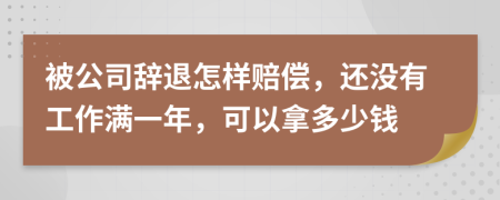 被公司辞退怎样赔偿，还没有工作满一年，可以拿多少钱