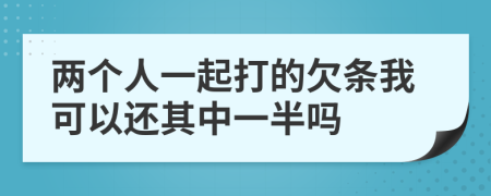 两个人一起打的欠条我可以还其中一半吗