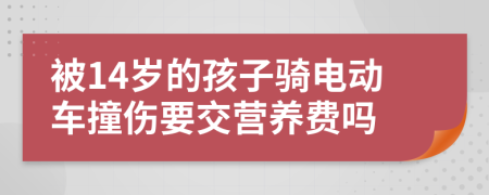 被14岁的孩子骑电动车撞伤要交营养费吗