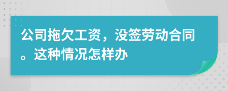 公司拖欠工资，没签劳动合同。这种情况怎样办