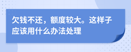 欠钱不还，额度较大。这样子应该用什么办法处理