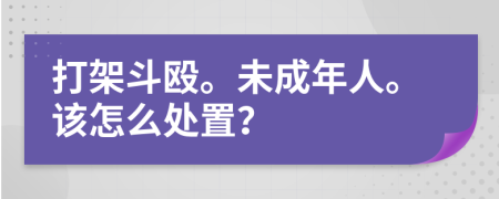 打架斗殴。未成年人。该怎么处置？