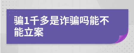骗1千多是诈骗吗能不能立案