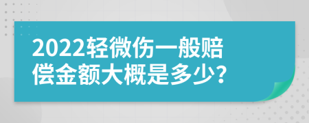 2022轻微伤一般赔偿金额大概是多少？