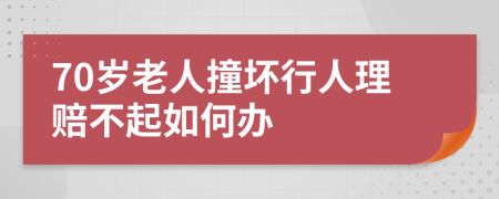 70岁老人撞坏行人理赔不起如何办