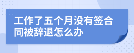 工作了五个月没有签合同被辞退怎么办