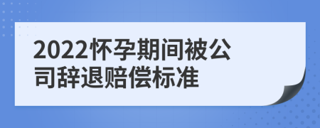 2022怀孕期间被公司辞退赔偿标准