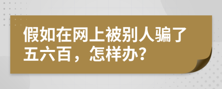 假如在网上被别人骗了五六百，怎样办？