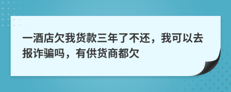 一酒店欠我货款三年了不还，我可以去报诈骗吗，有供货商都欠