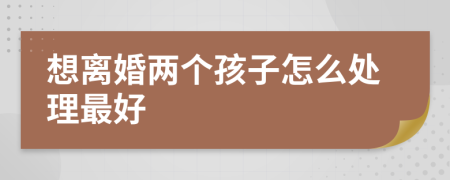 想离婚两个孩子怎么处理最好