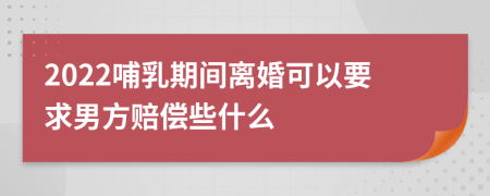 2022哺乳期间离婚可以要求男方赔偿些什么