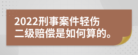 2022刑事案件轻伤二级赔偿是如何算的。